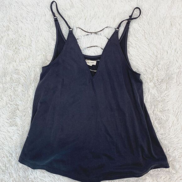 UO Silence and Noise Dark Gray V Neck Metal Chain Tank XS - Picture 1 of 9